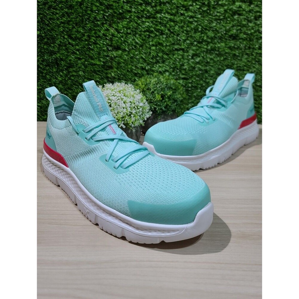 Timberland PRO Setra Knit Composite Safety Toe Sneakers - Seafoam/Red US 9.5 NEW
